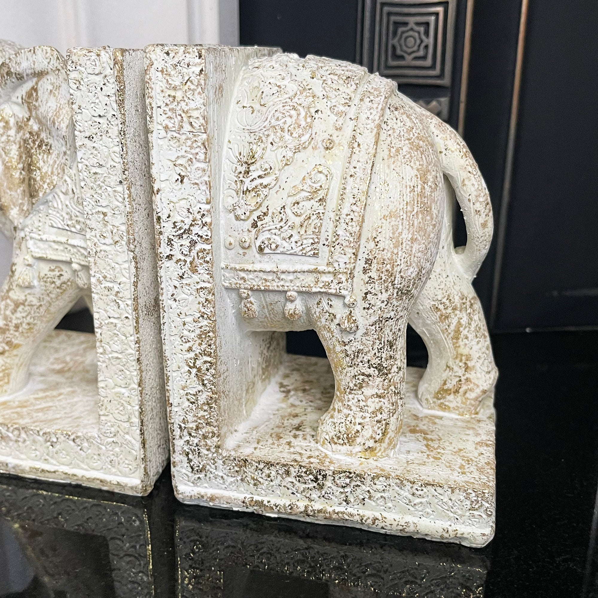 Set Of 2 Indian Elephant Bookends