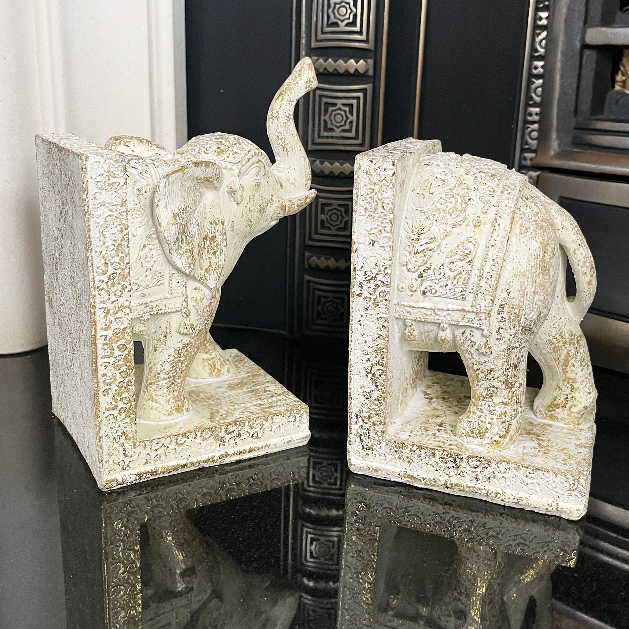 Set Of 2 Indian Elephant Bookends