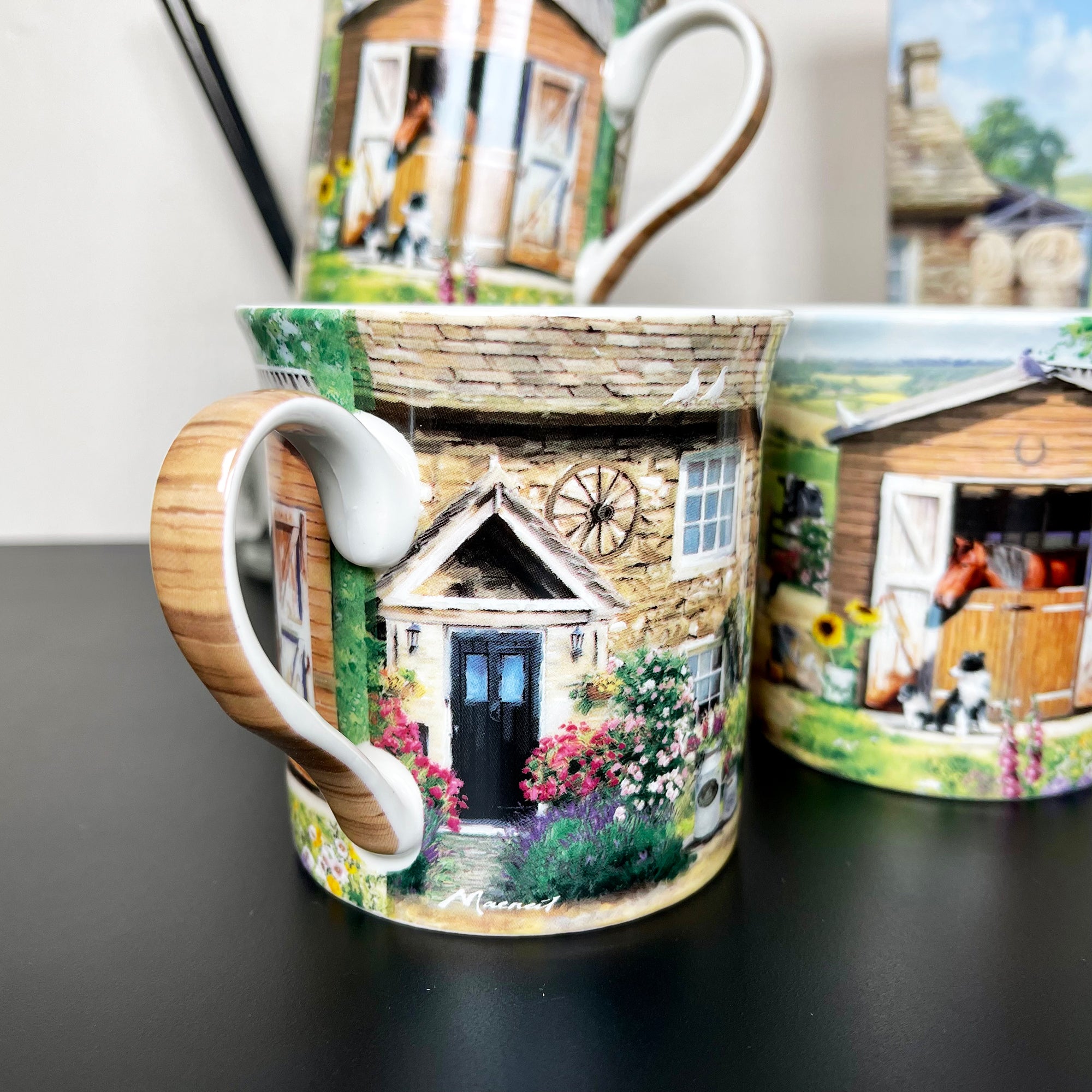 Darthome Set Of 4 English Farm Fine China Mugs Darthome Limited