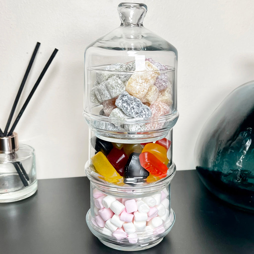 Stackable 3 Tier Glass Sweets Dishes