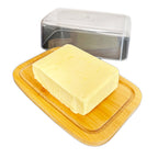 Bamboo Butter Dish Plastic Cover Lid