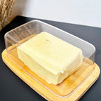Bamboo Butter Dish Plastic Cover Lid