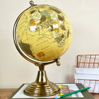 World Globe On Vintage Gold Stand