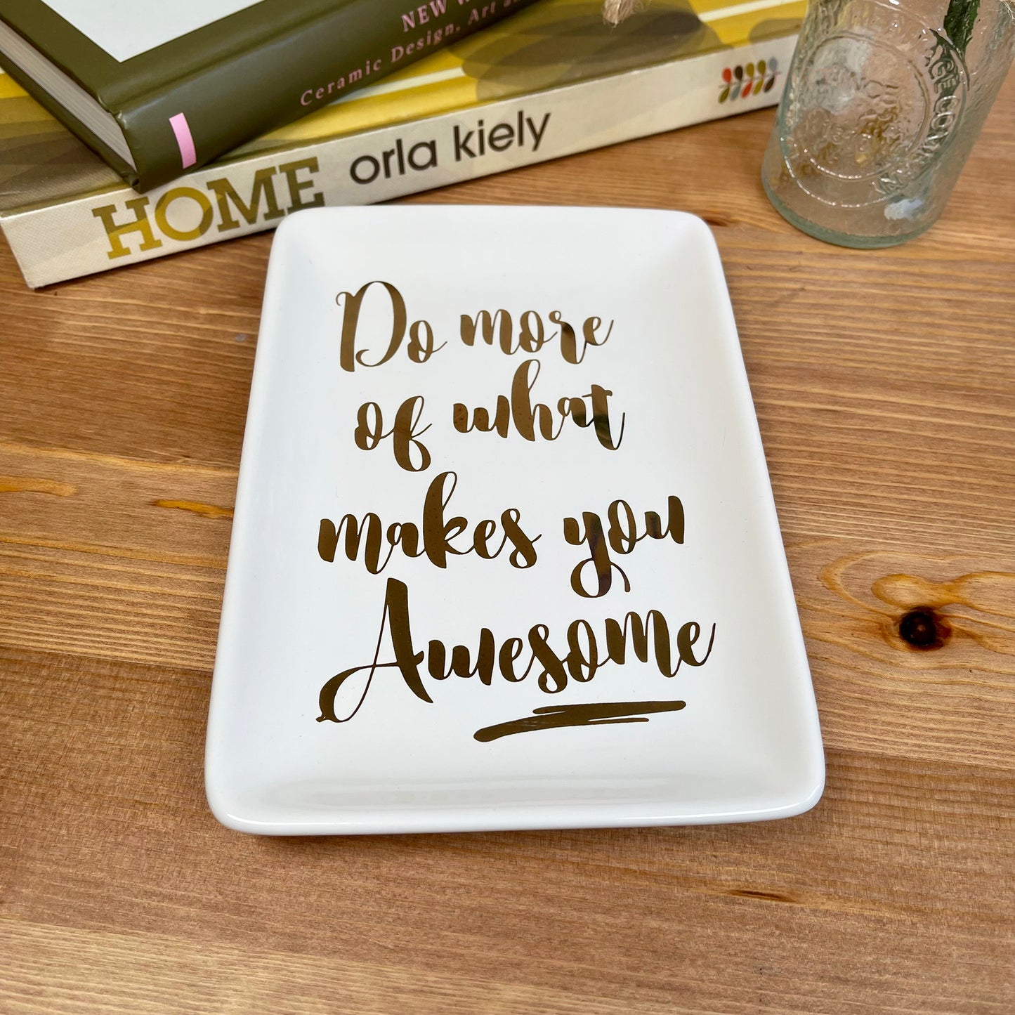 White Rectangular Trinket Dish - What Makes You Awesome