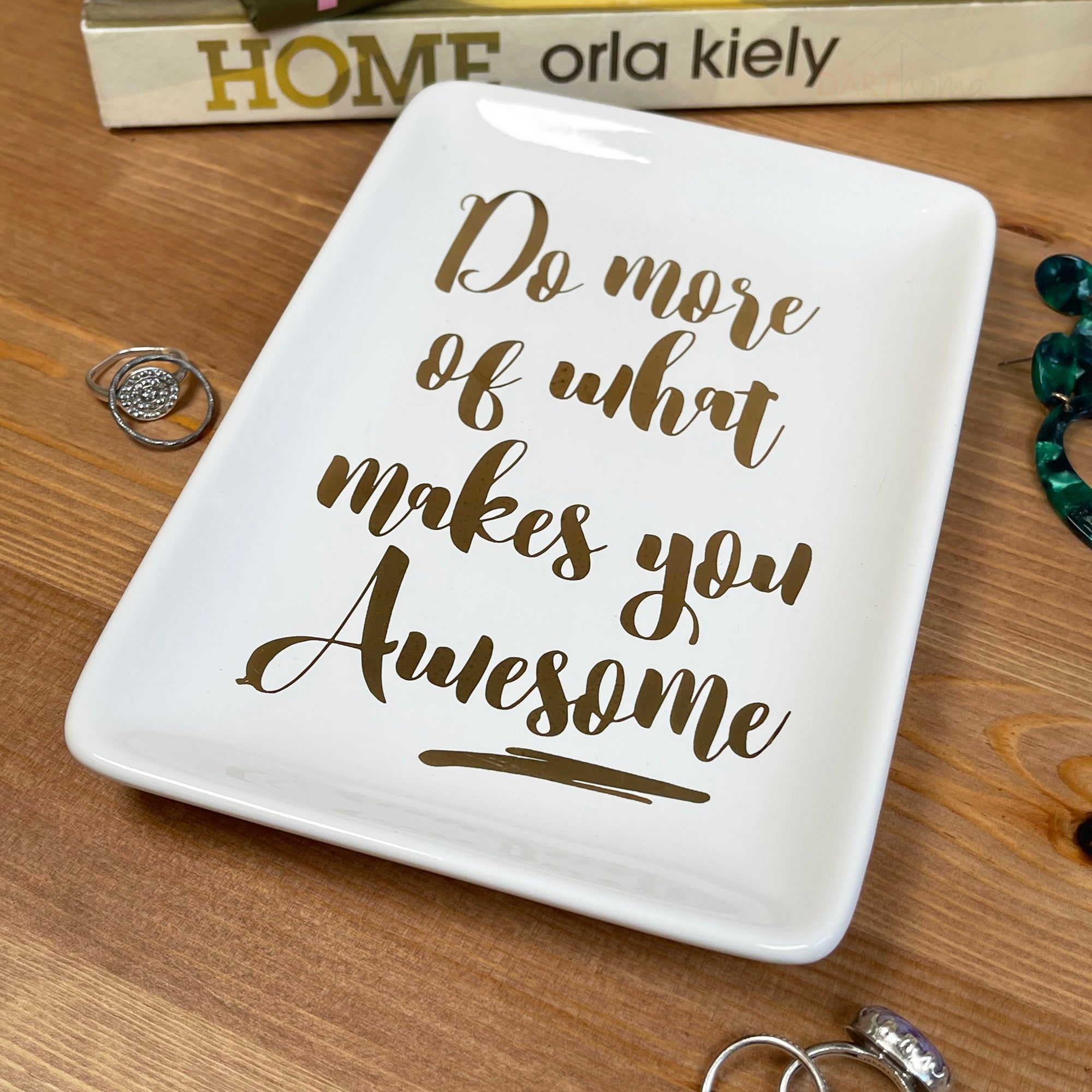 White Rectangular Trinket Dish - What Makes You Awesome