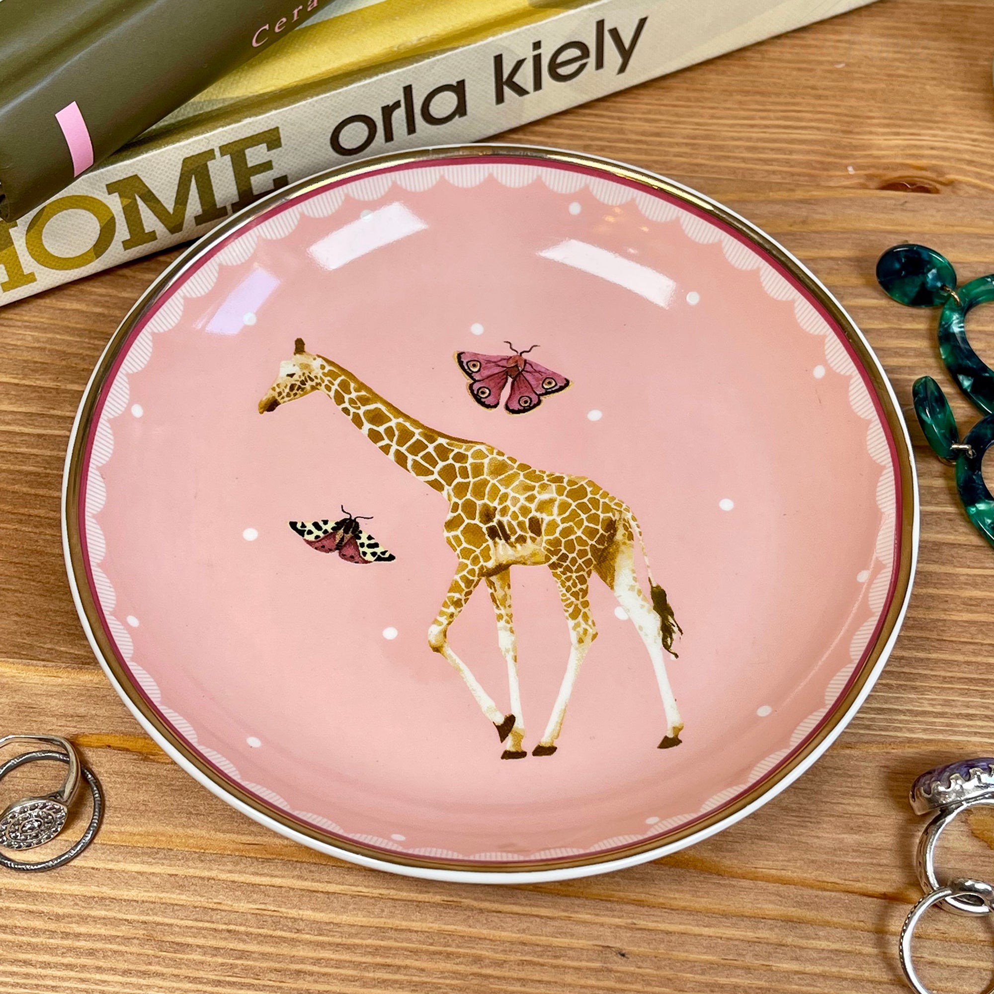 Round Pink Giraffe Trinket Dish