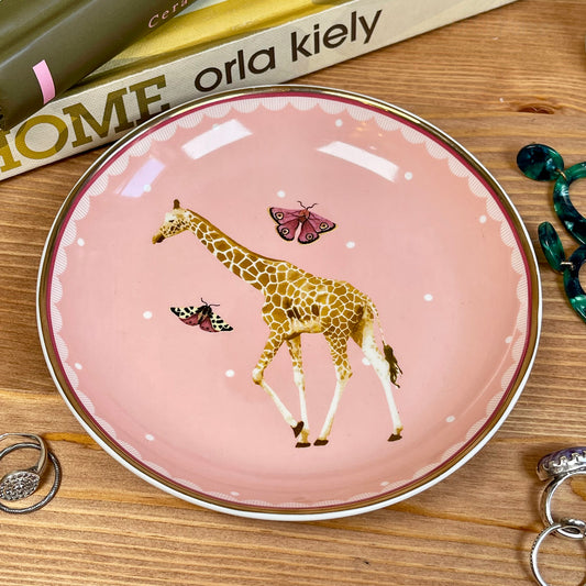 Round Pink Giraffe Trinket Dish