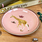 Round Pink Giraffe Trinket Dish