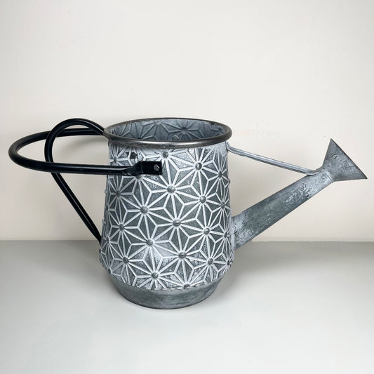 Galvanised Zinc Metal Embossed Daisy Watering Can Planter 41cm