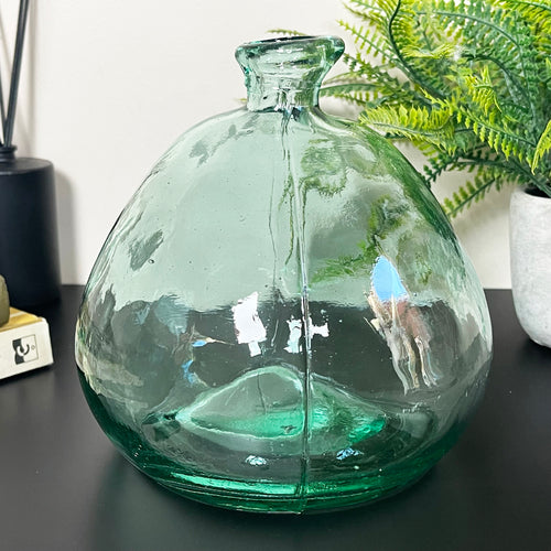 Klare Blasenvase aus recyceltem Glas