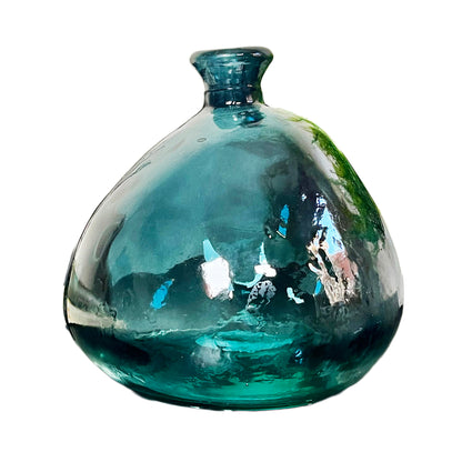 Recycled Glass Dark Blue Bubble Vase