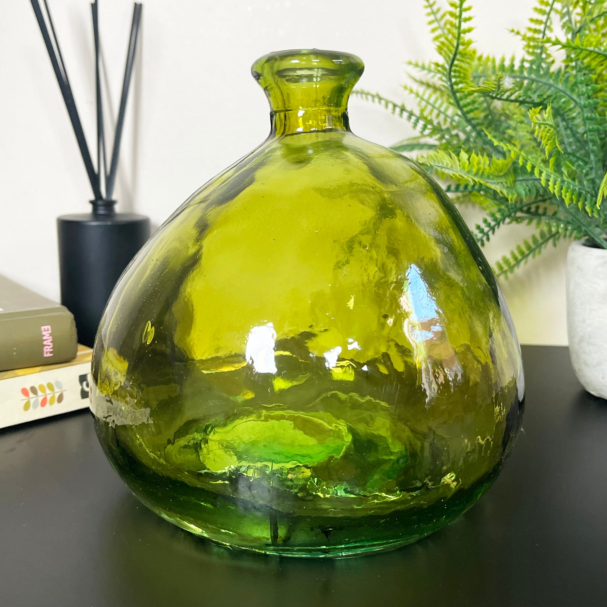 Recycled Glass Green Bubble Vase