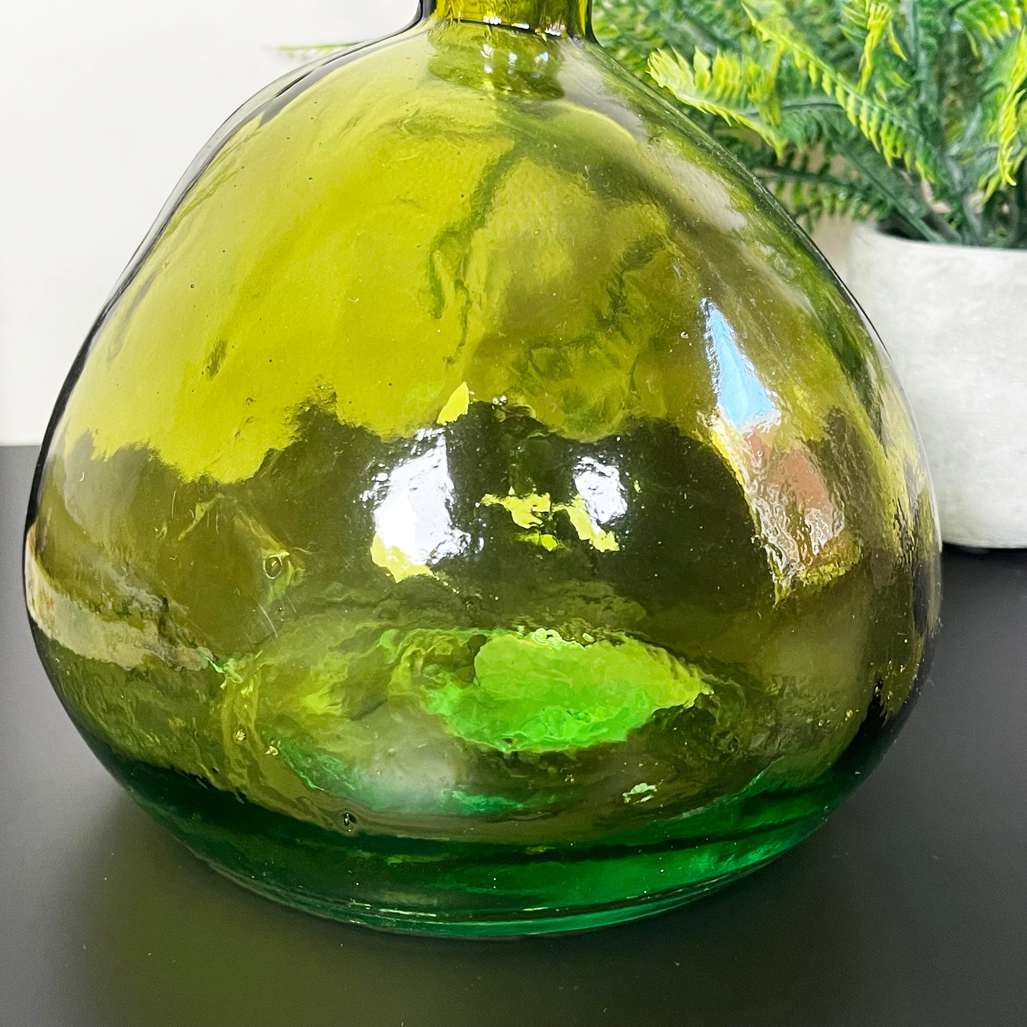 Recycled Glass Green Bubble Vase