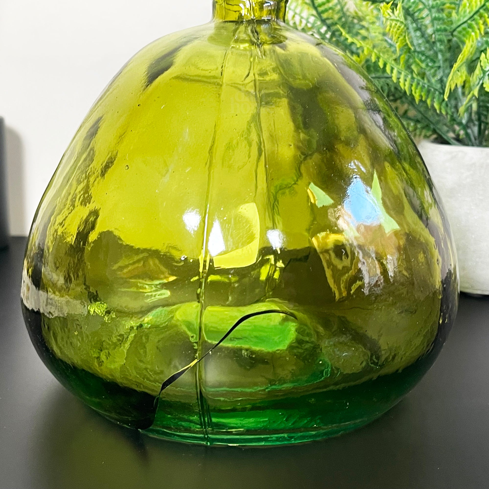 Recycled Glass Green Bubble Vase