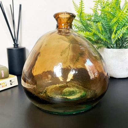 Recycled Glass Brown Bubble Vase