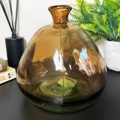 Recycled Glass Brown Bubble Vase