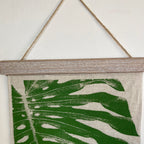 Fabric Palm Leaf Hanging Plaque