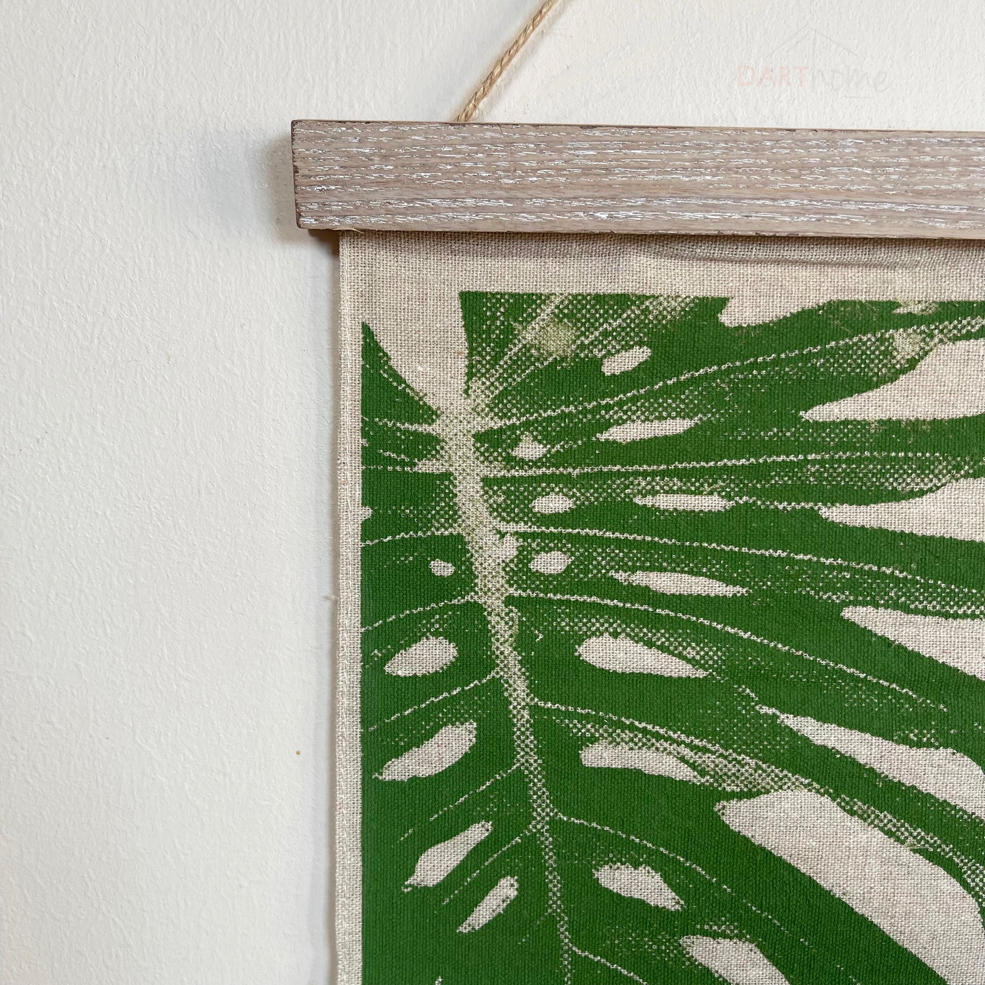 Fabric Palm Leaf Hanging Plaque