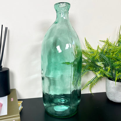 Recycled Glass Tall Bottle Vase