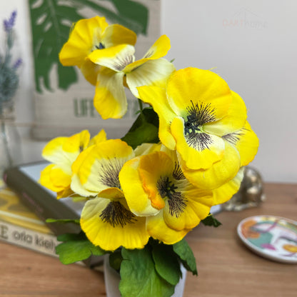 Artificial Yellow Pansy In Pot