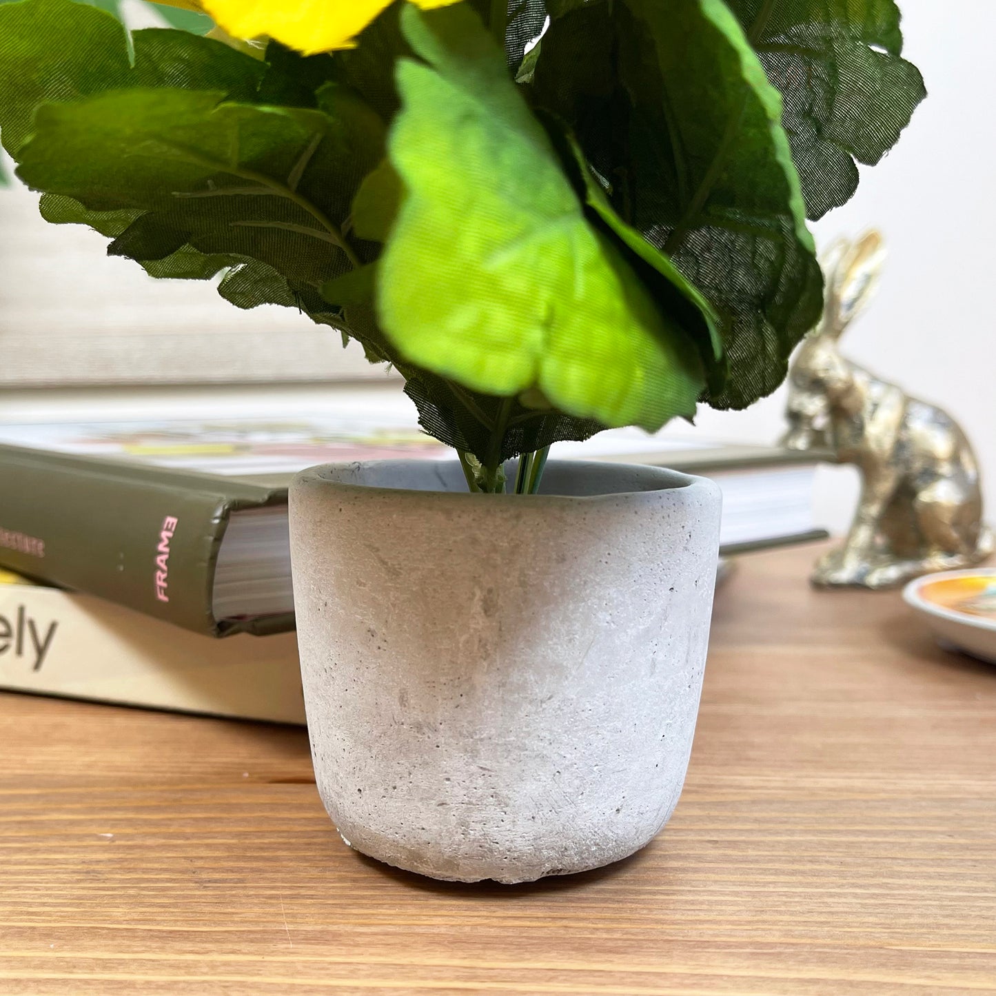 Artificial Yellow Pansy In Pot