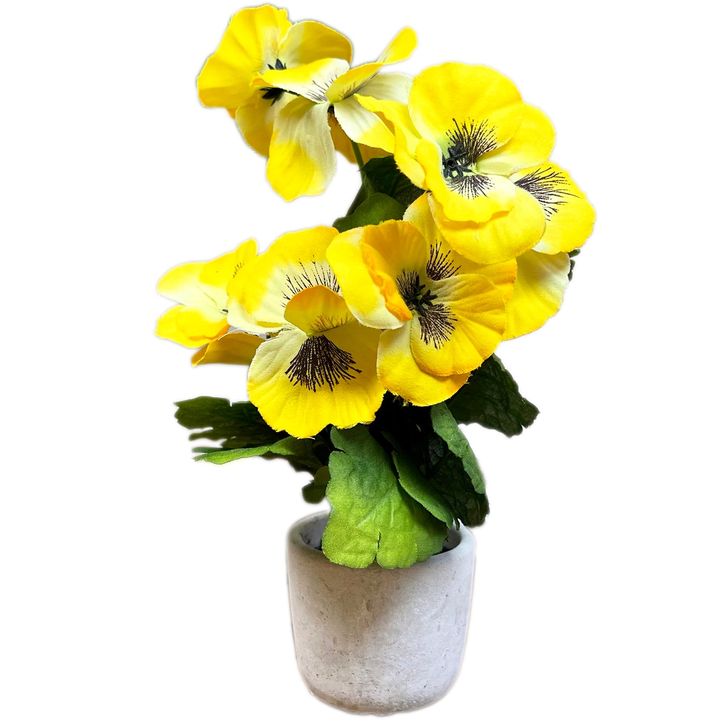 Artificial Yellow Pansy In Pot