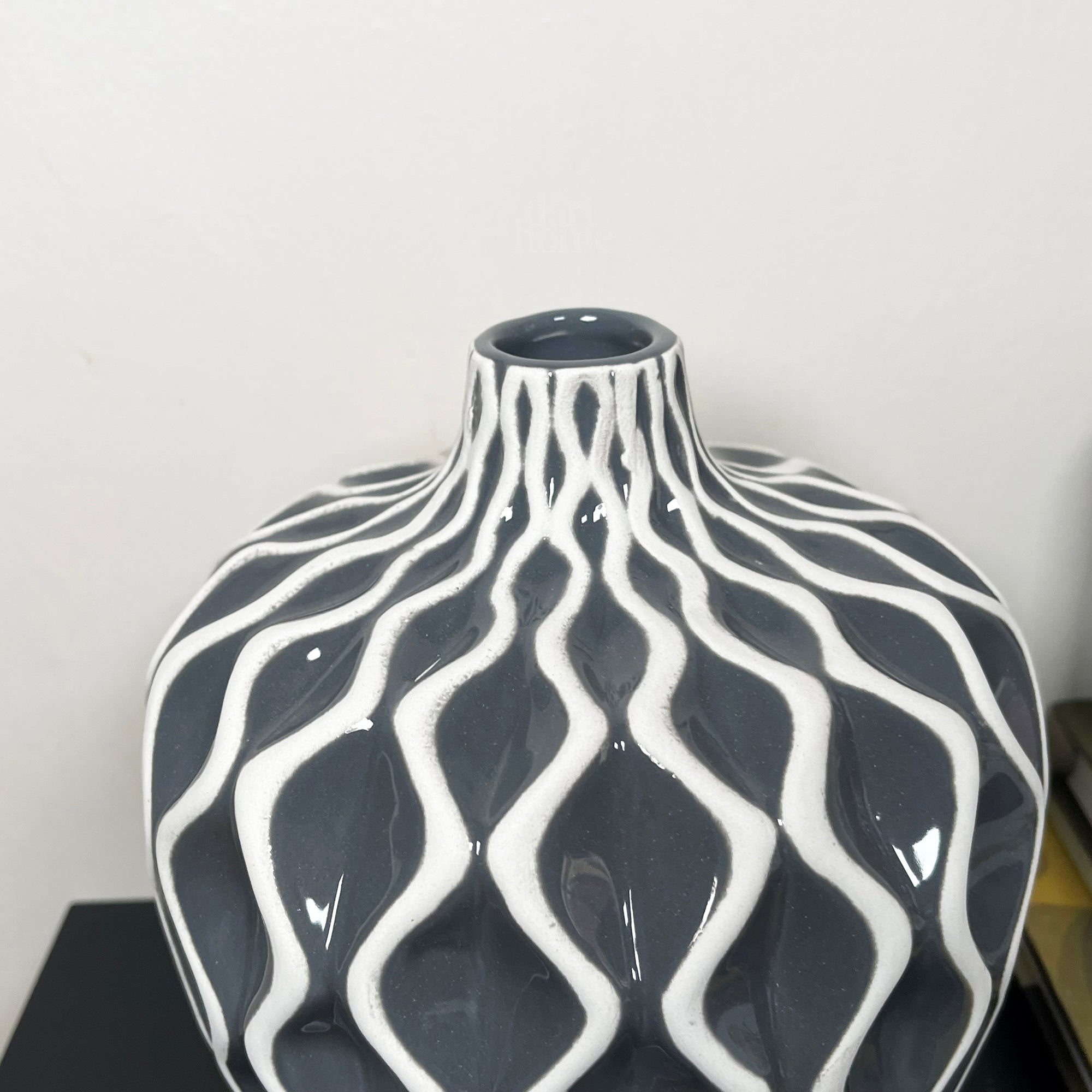 Grey Wave Pattern Serenity Vase