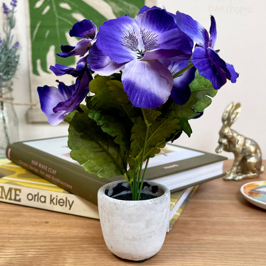 Artificial Purple Pansy In Pot