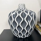 Grey Wave Pattern Serenity Vase