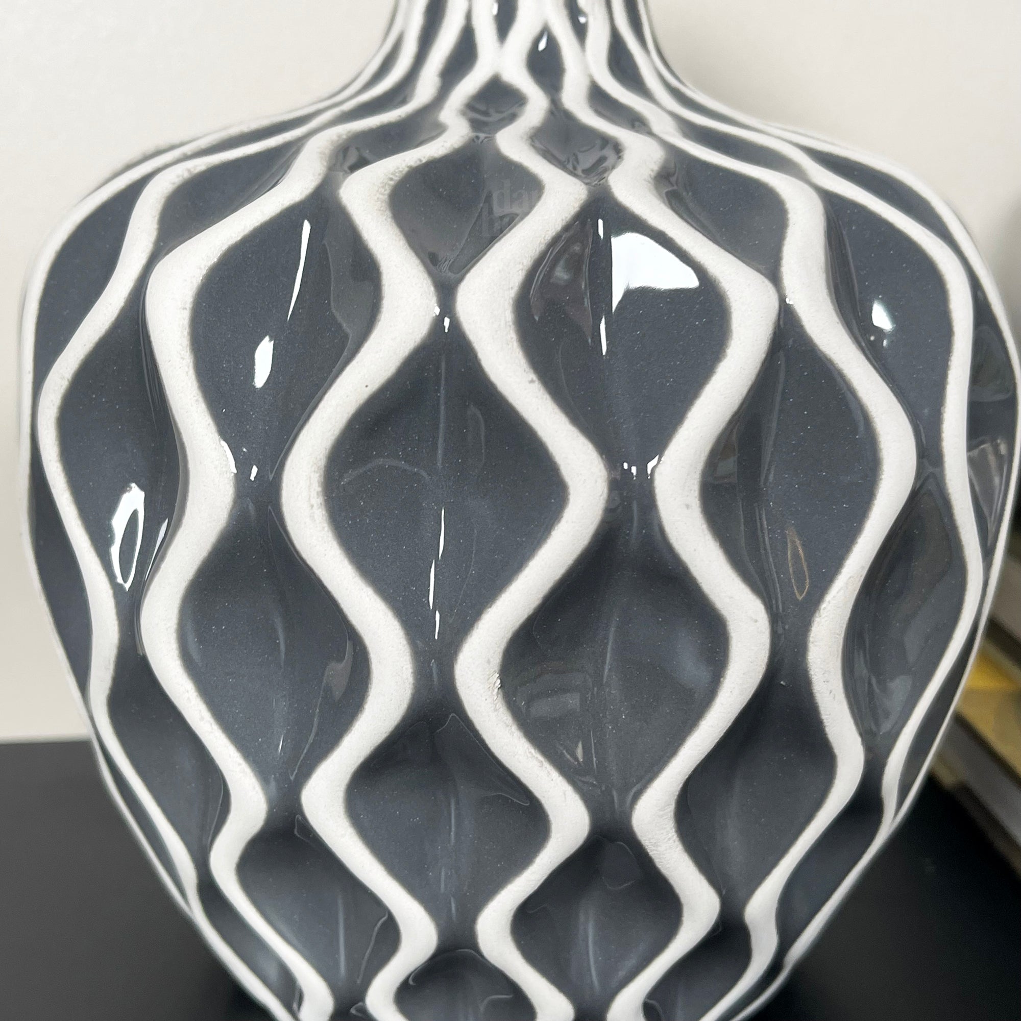 Grey Wave Pattern Serenity Vase