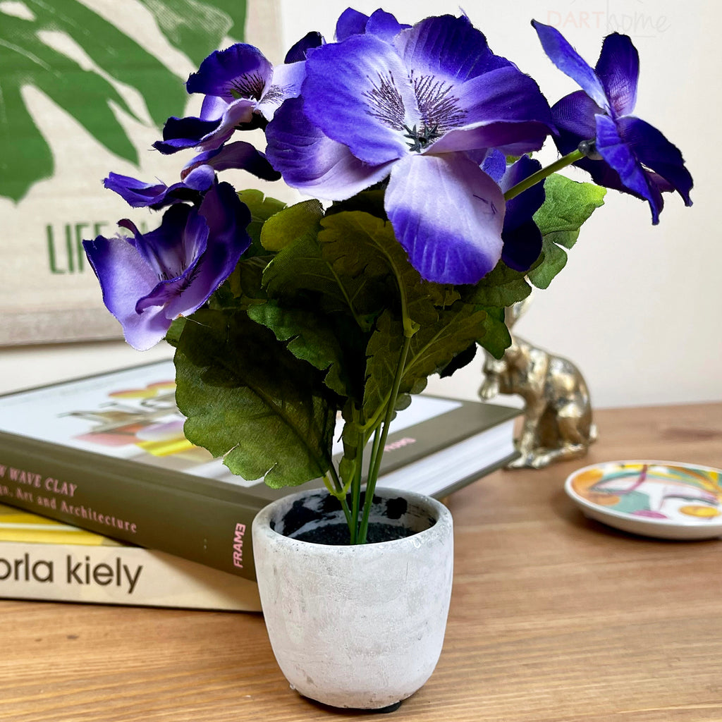 Artificial Purple Pansy In Pot