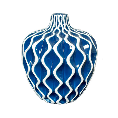 Blue Wave Pattern Serenity Vase