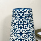 Blue Embossed Oval Serenity Vase