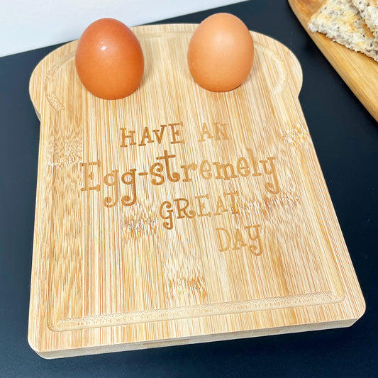 Toast Shaped Egg Cup Breakfast Board