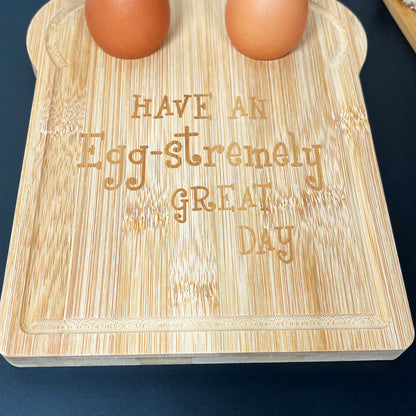 Toast Shaped Egg Cup Breakfast Board