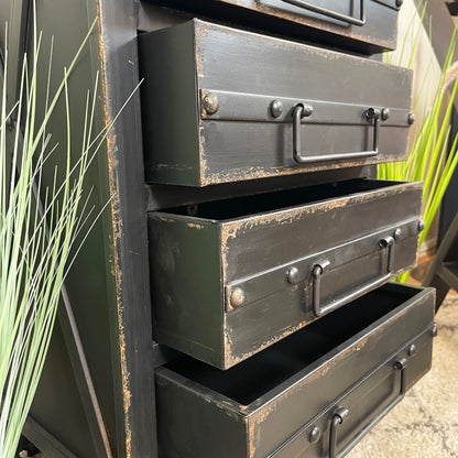 Black 5 Drawer Industrial Cabinet On Wheels