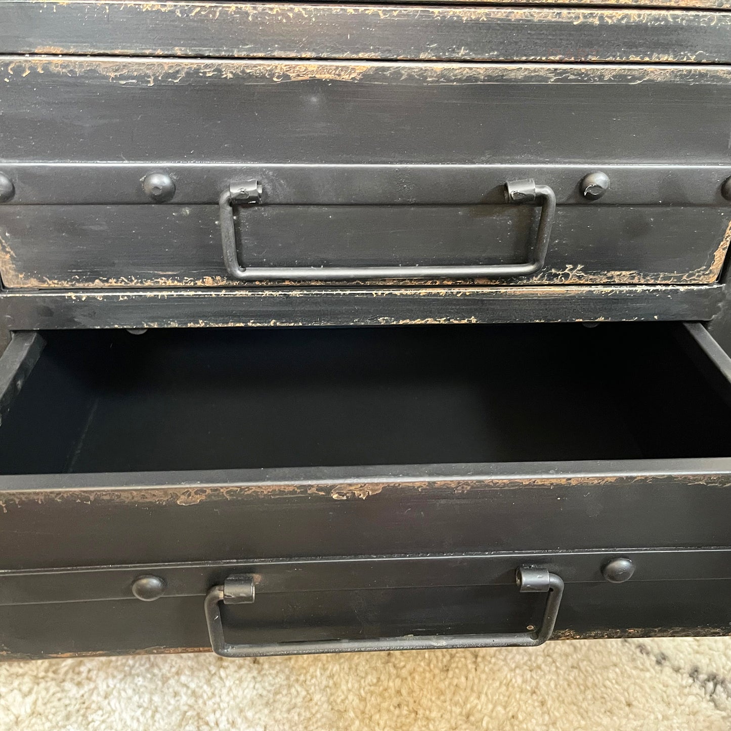 Black 5 Drawer Industrial Cabinet On Wheels