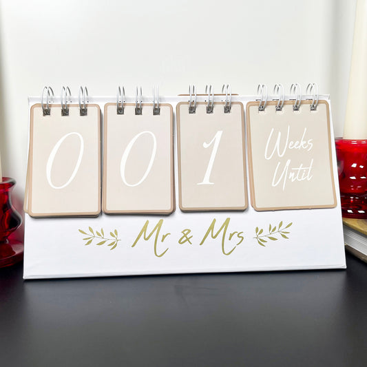 Mr &amp; Mrs Hochzeits-Countdown-Kalender