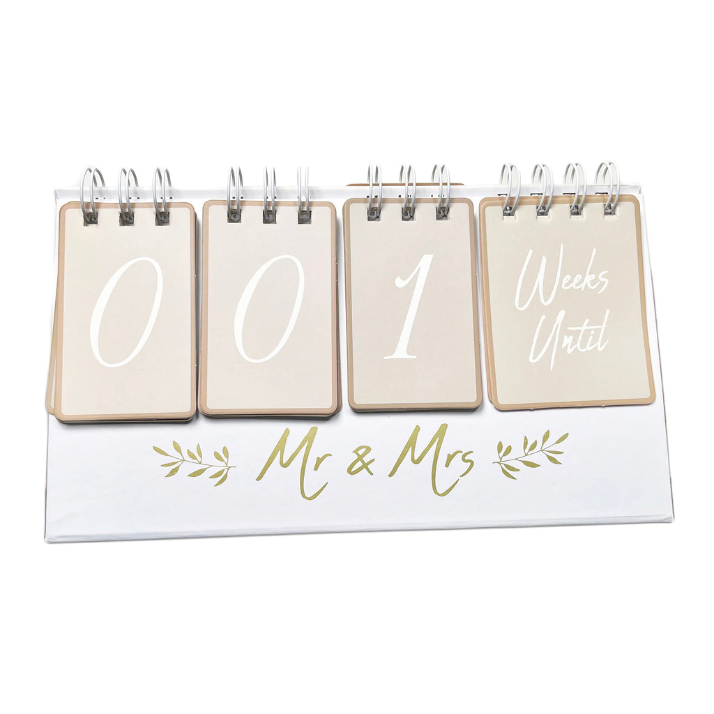 Mr & Mrs Wedding Countdown Flip Calendar