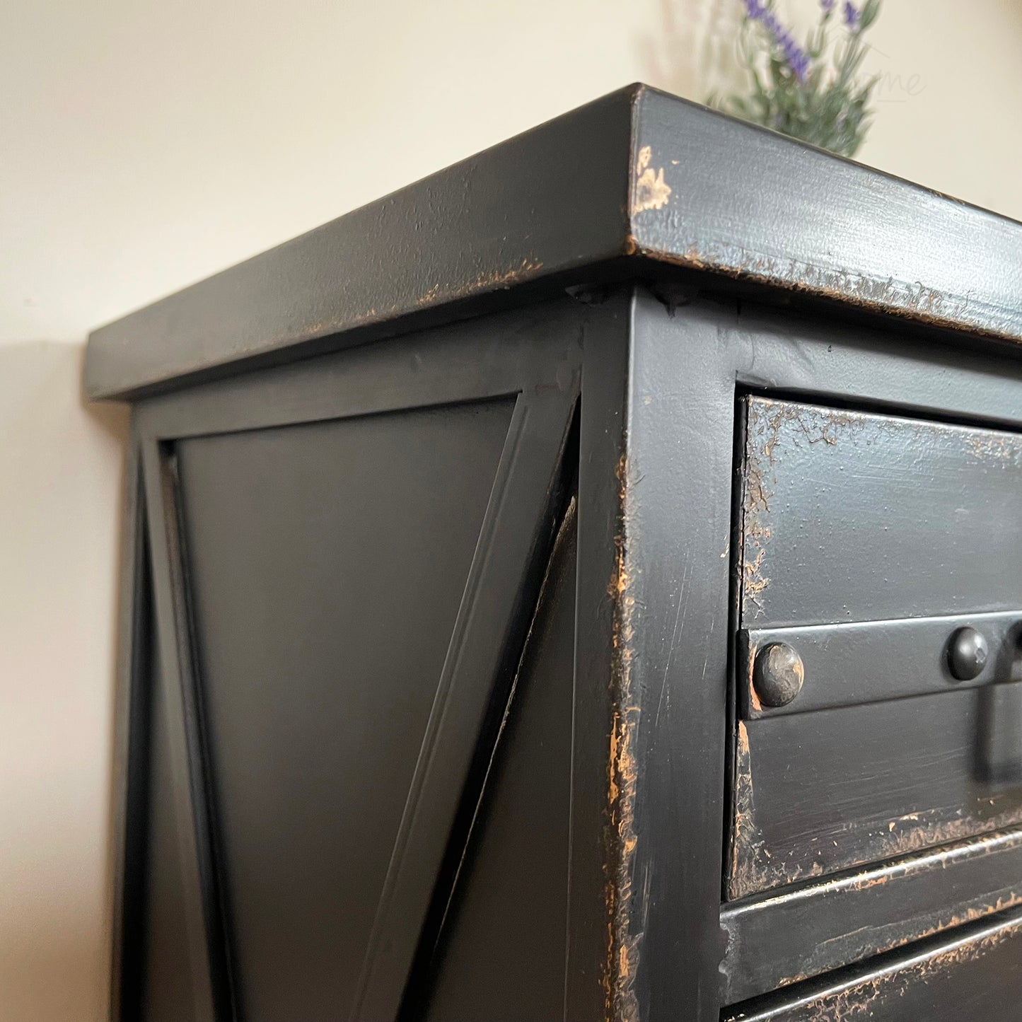 Black 5 Drawer Industrial Cabinet On Wheels