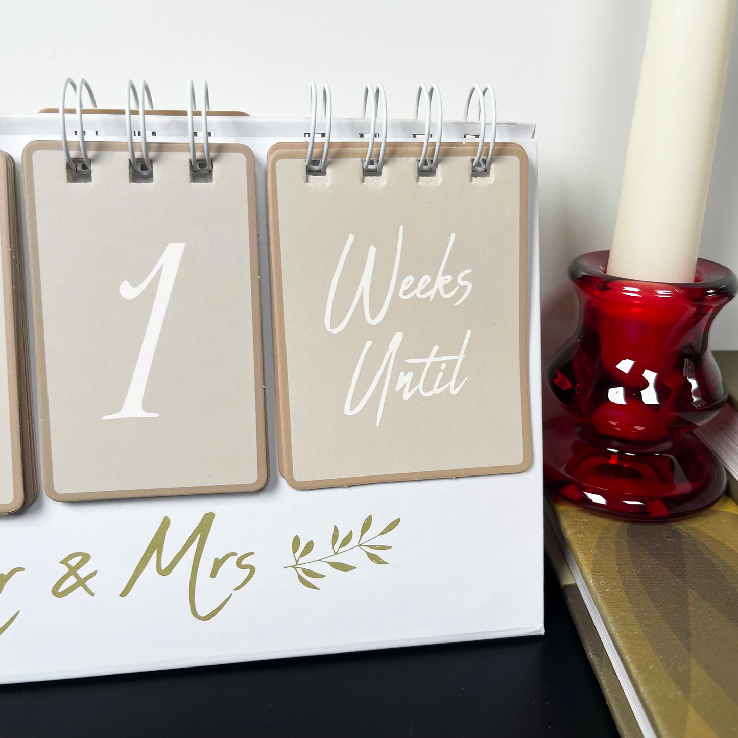 Mr & Mrs Wedding Countdown Flip Calendar