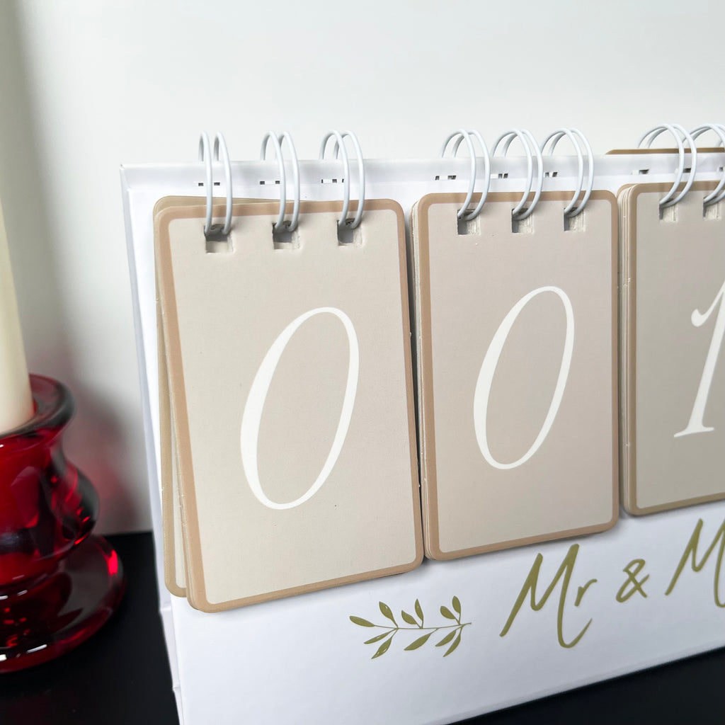 Mr & Mrs Wedding Countdown Flip Calendar