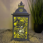 Set Of 2 LED Leaf Hurricane Lanterns