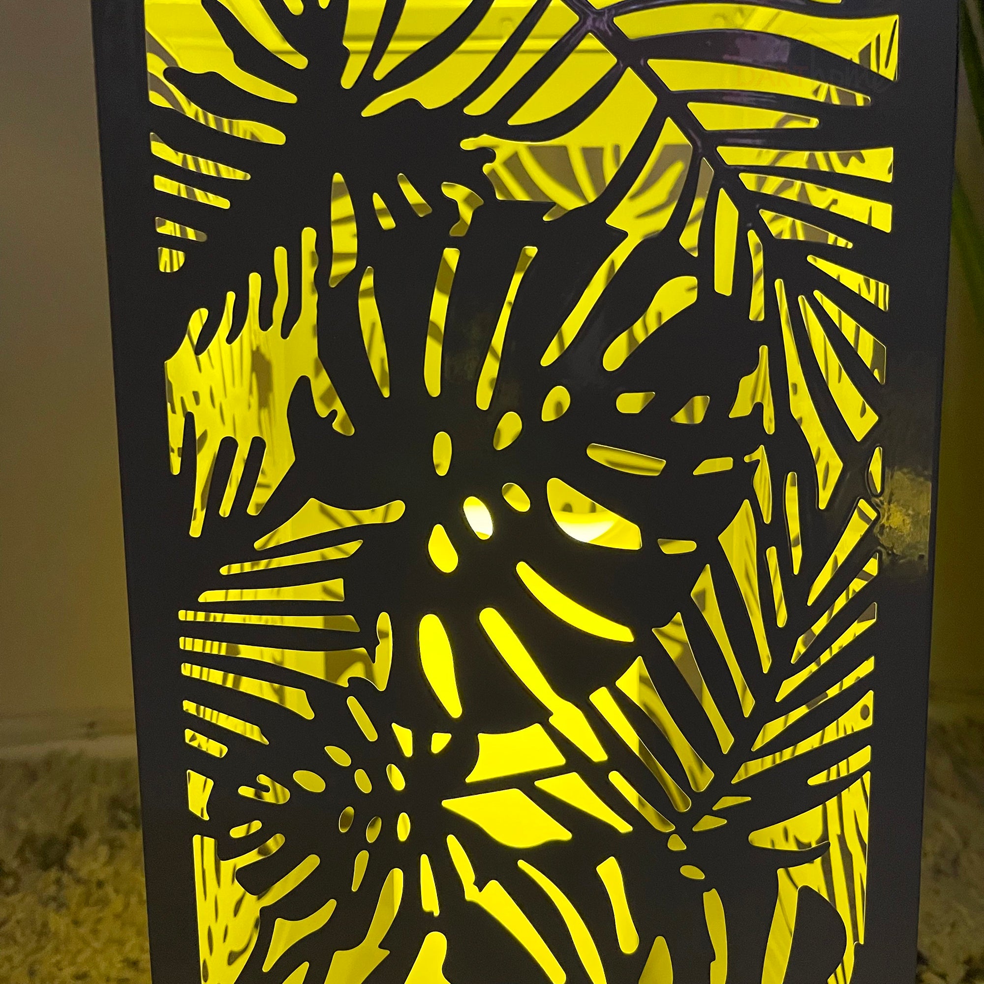 Set Of 2 LED Leaf Hurricane Lanterns