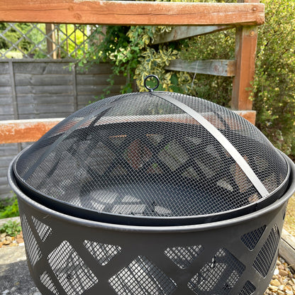 61cm Steel Deep Fire Pit With Lid