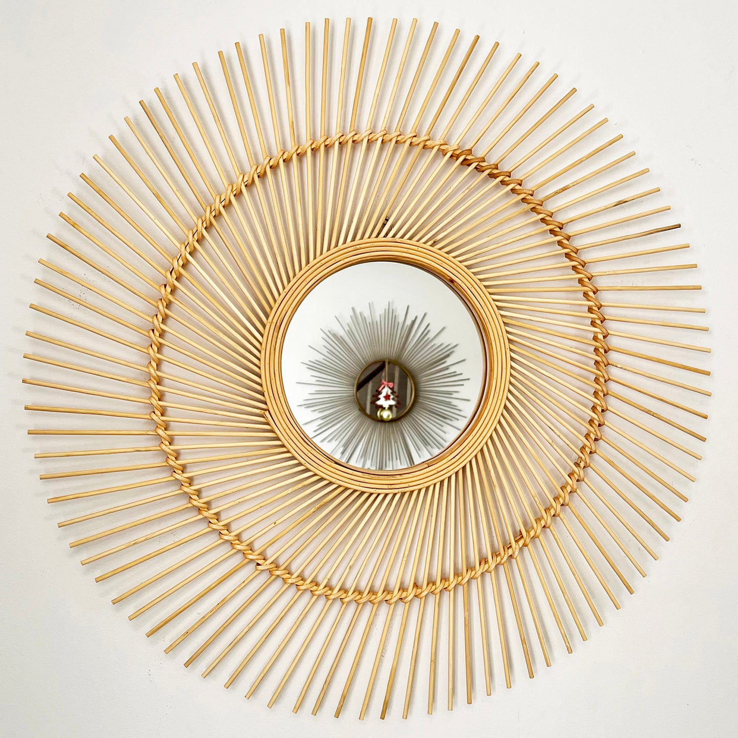 63cm Round Bamboo Mirror