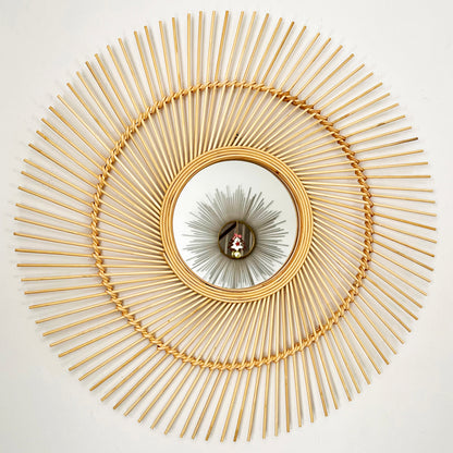 63cm Round Bamboo Mirror