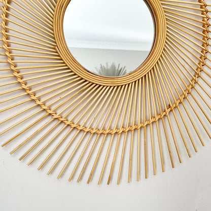 63cm Round Bamboo Mirror