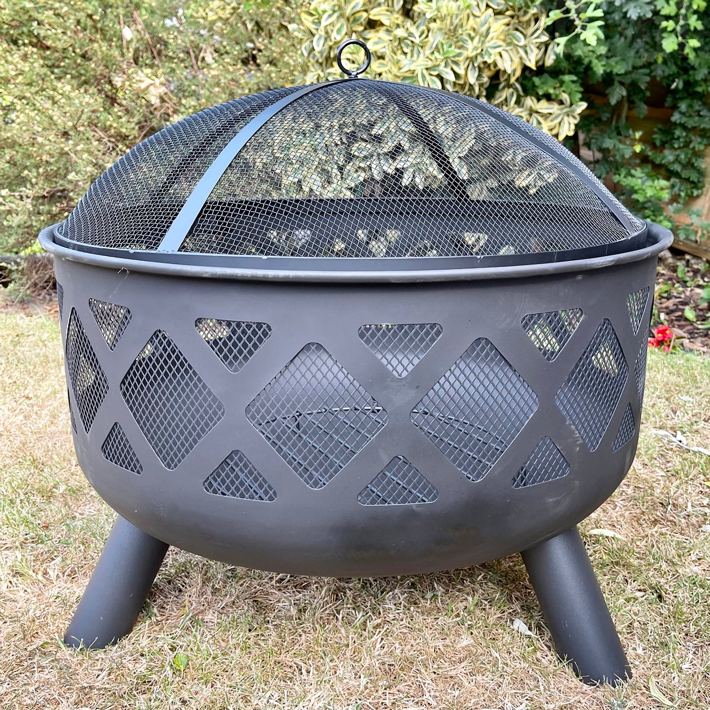 61cm Steel Deep Fire Pit With Lid