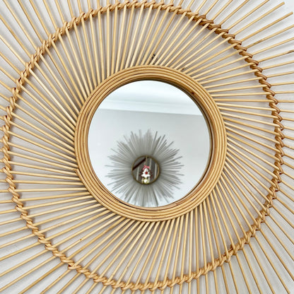 63cm Round Bamboo Mirror